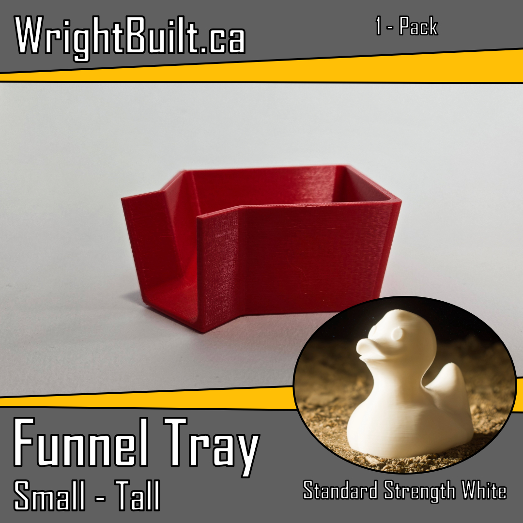 Funnel Tray - Small & Tall - Standard Strength White Plastic - Sorting & Organizing Tool - 1 Pack